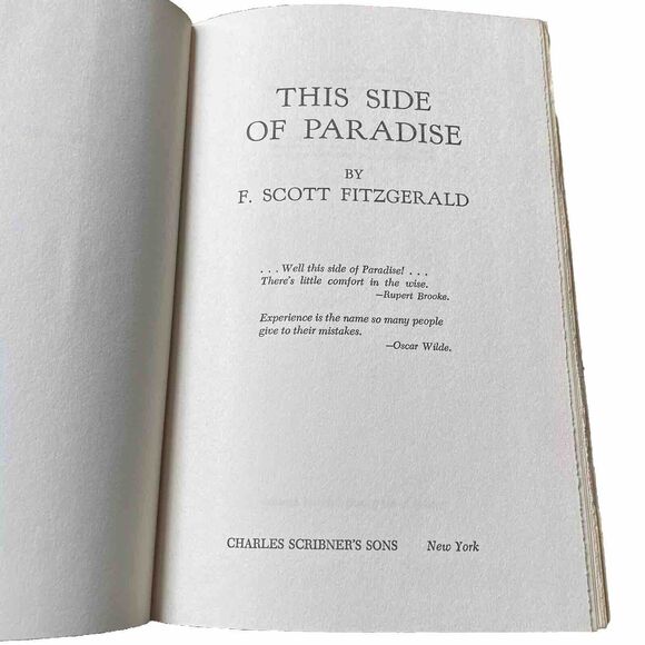 Vintage This Side Of Paradise Classic Novel 1st Edition F. Scott Fitzgerald - Picture 2 of 5